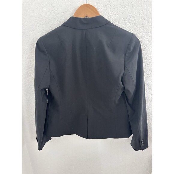 Banana Republic Classic Fit Marzotto Wool Women's Blazer 4 Black Washable Office - Picture 3 of 8